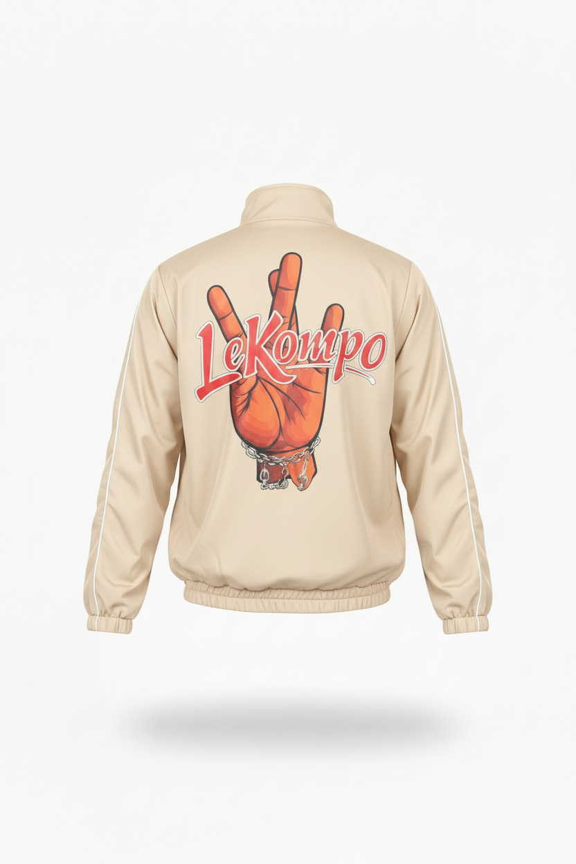 Beige Lekompo Tracksuit Jacket - Back View