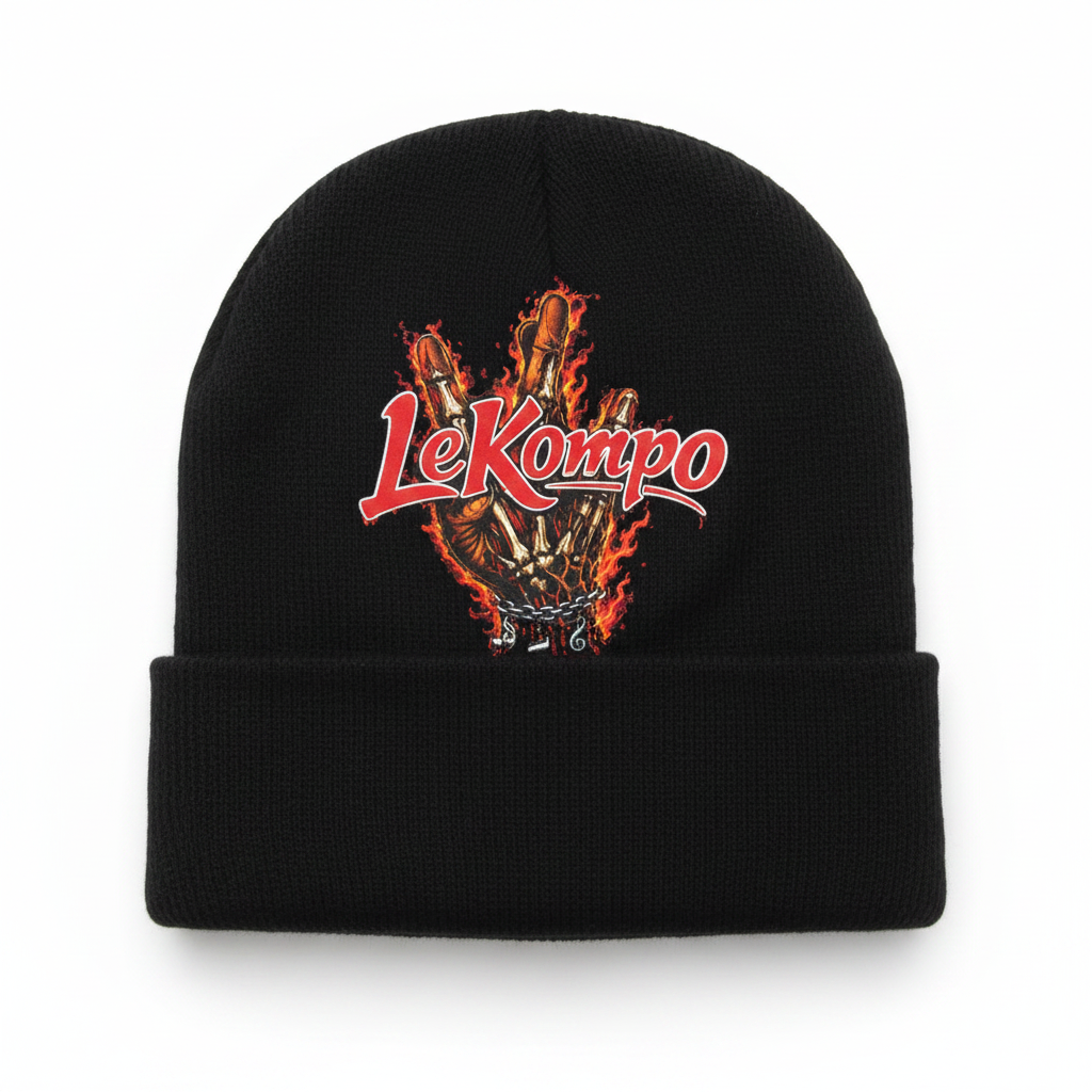 Black Beanie - Top Logo
