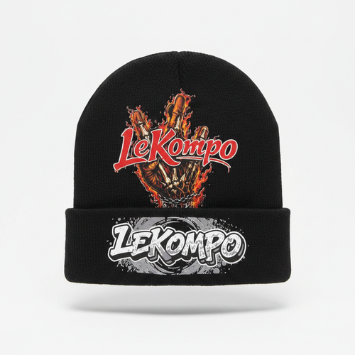 Black Lekompo Beanie
