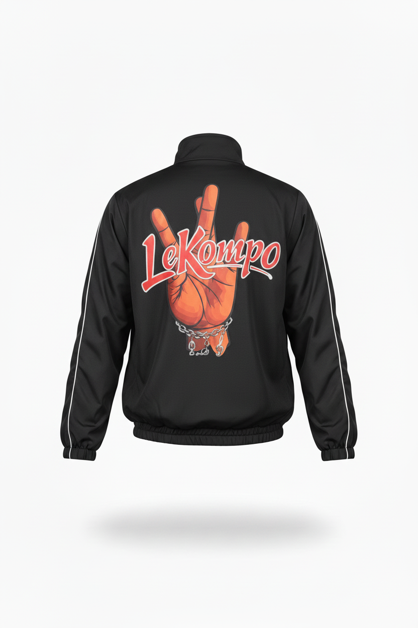 Black Lekompo Tracksuit Jacket - Back View
