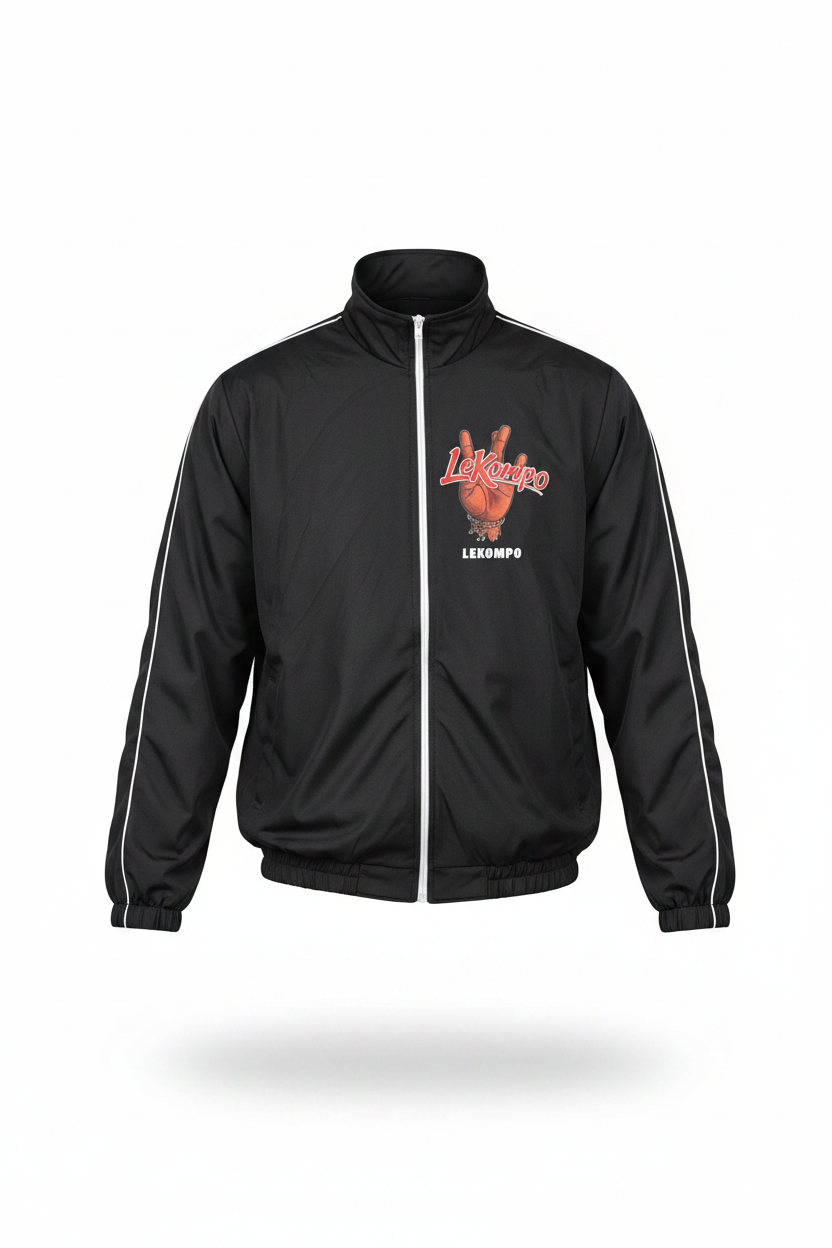 Black Tracksuit Top Front