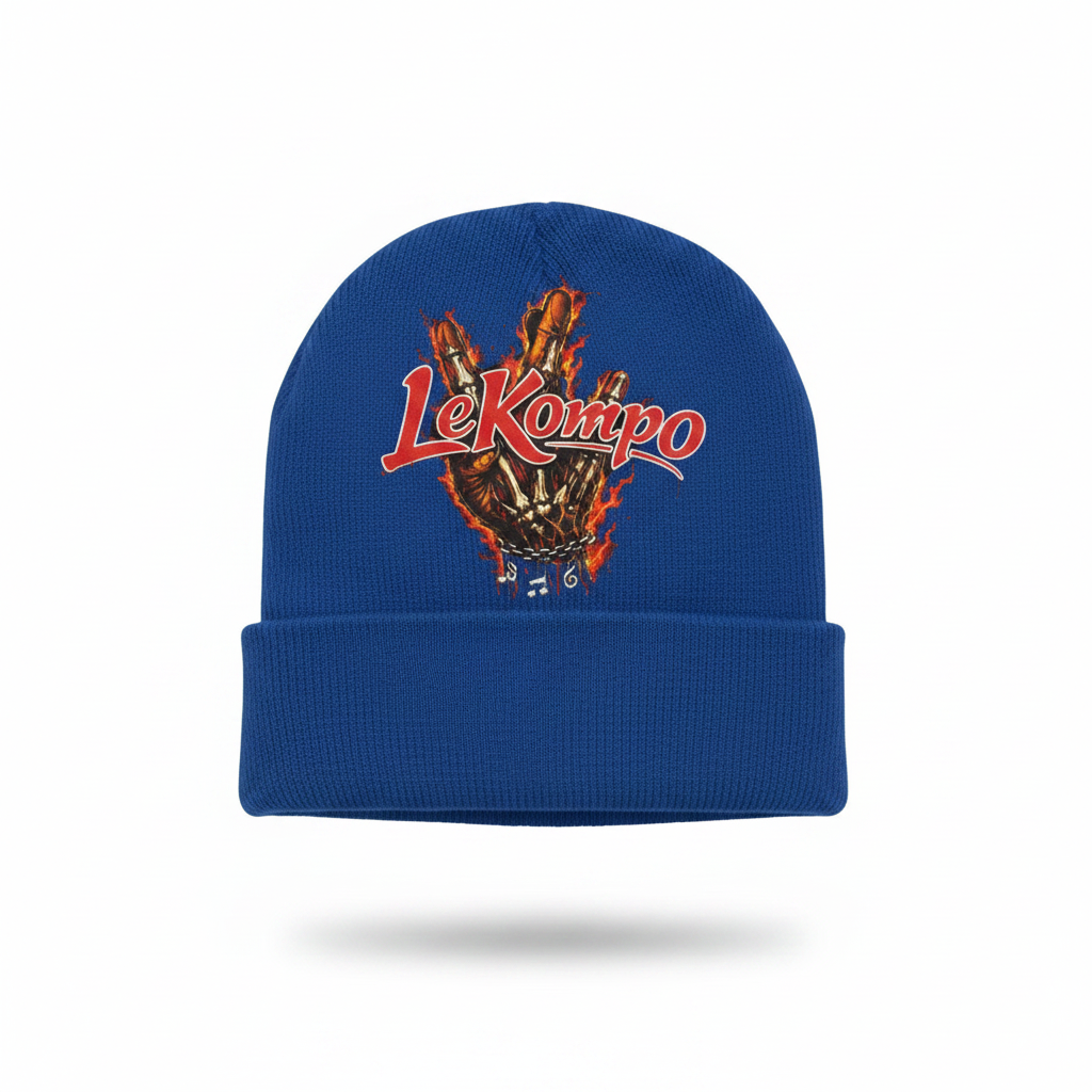 Blue Beanie - Top Logo
