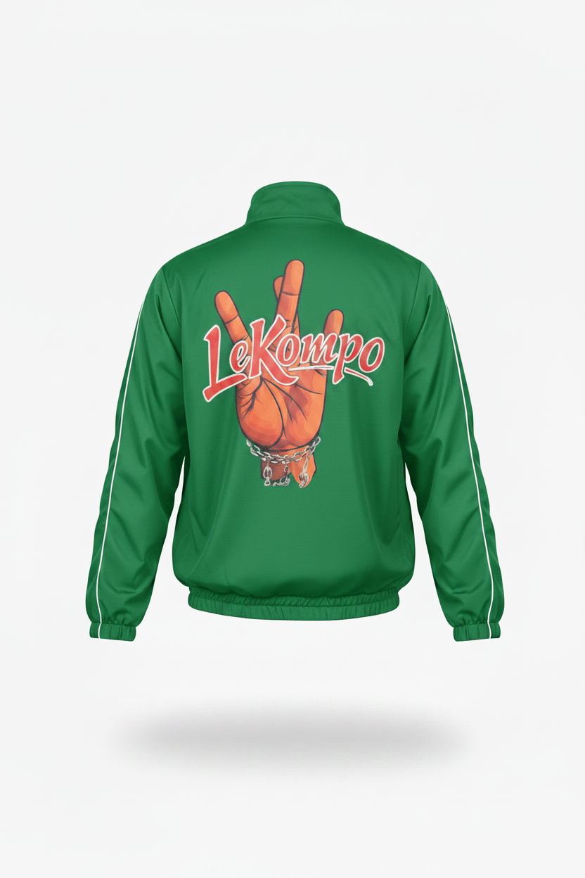 Green Lekompo Tracksuit Jacket - Back View
