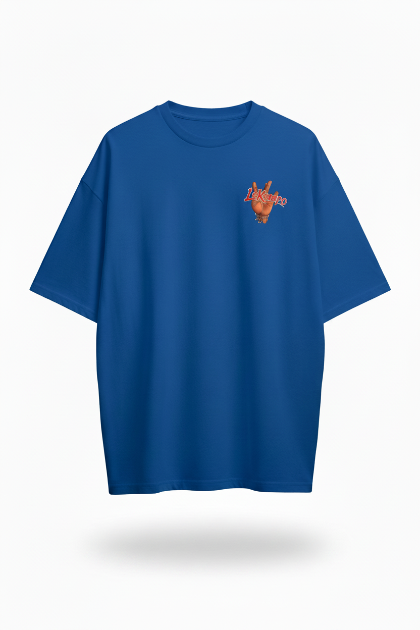 LeKompo Hand Sign Tee – Turquoise Front