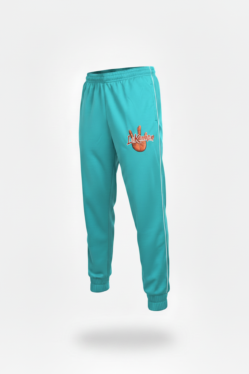 LeKompo Aqua Blue Track Pants - Floating