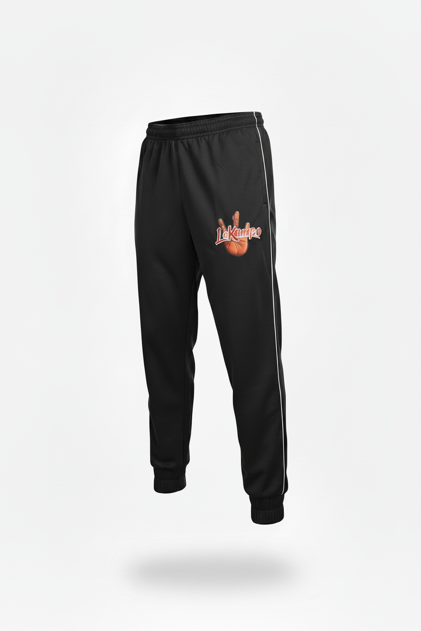 LeKompo Black Track Pants - Floating