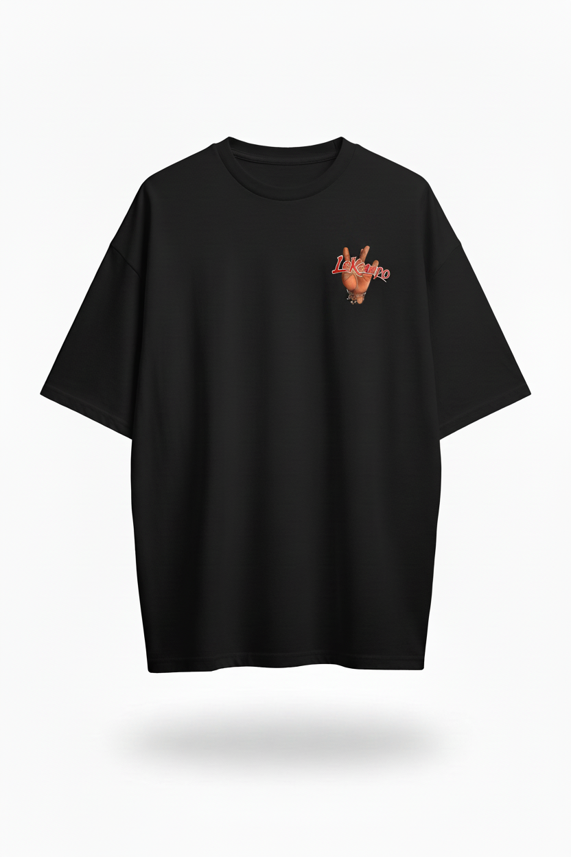 LeKompo Hand Sign Tee – Black Front