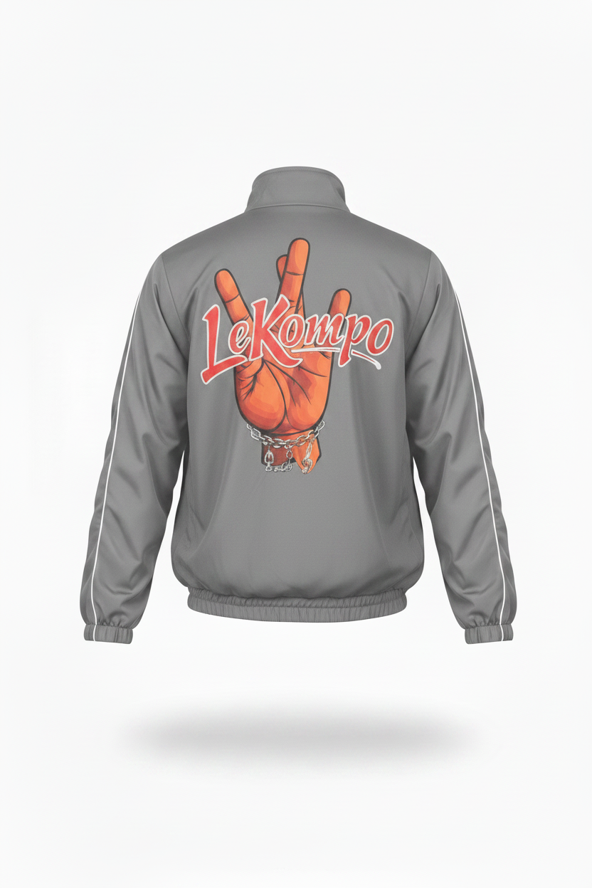 Light Grey Lekompo Tracksuit Jacket - Back View