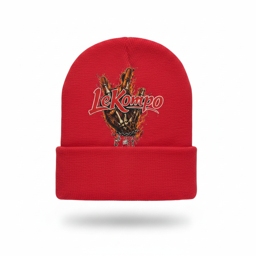 Red Beanie - Top Logo