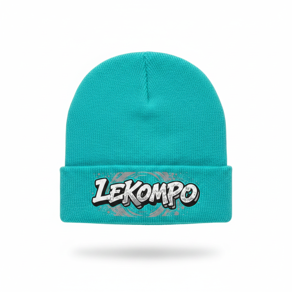 Turquoise Beanie - Cuff Logo