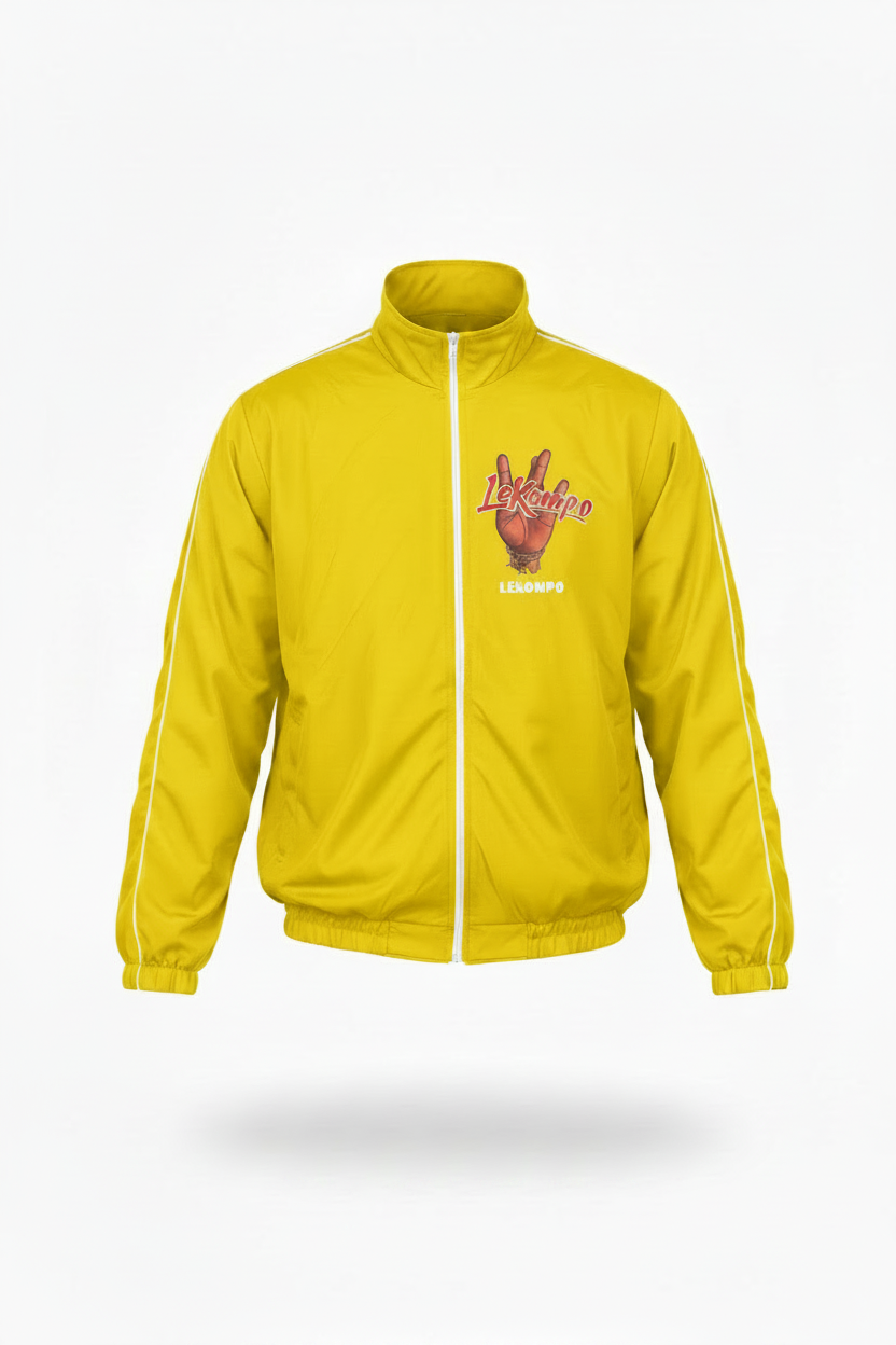Yellow Lekompo Tracksuit Jacket - Front View Fixed